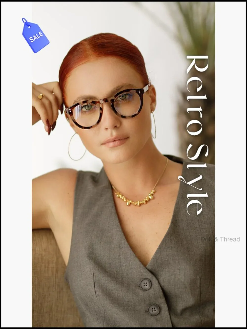 Retro Round Blue Light Blocking Reading Glasses with Spring Hinge